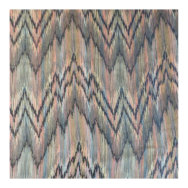 Vintage Missoni Home X Kravet Couture "Sfumato Zigzag" Flamestitch Jacquard Upholstery Fabric- 5 Yards For Sale