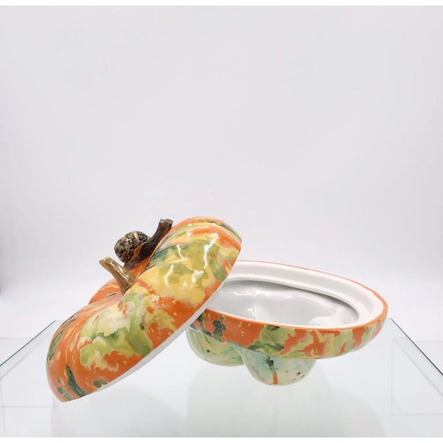 Porcelain Pumpkin Small Box, Circa 1950 For Sale In San Francisco - Image 6 of 9
