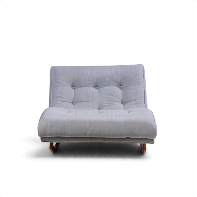 Adrian Pearsall for Craft Associates Mid Century Walnut Rocking Wave Chaise Lounge Chair This chair measures: 59 wide x 38...