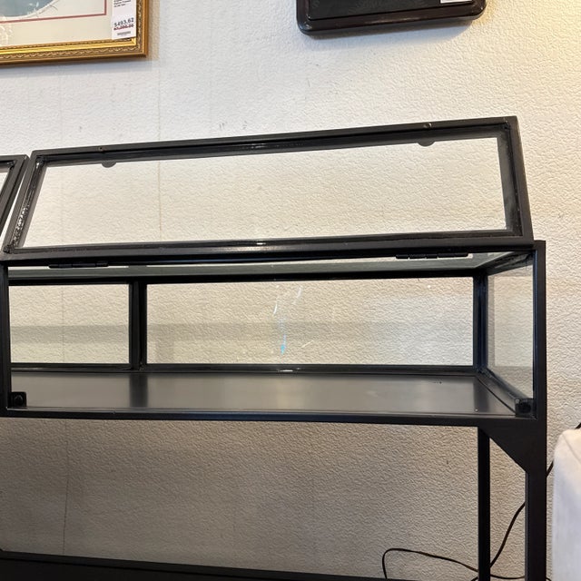2020s Crate & Barrel Ventana Iron + Glass Console For Sale - Image 5 of 12