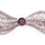 Metal 14 Karat White Gold Brooch Filigree Bow Design With Amethyst Center Stone Pin For Sale - Image 7 of 7