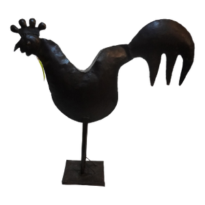 French Iron Rooster Sculpture