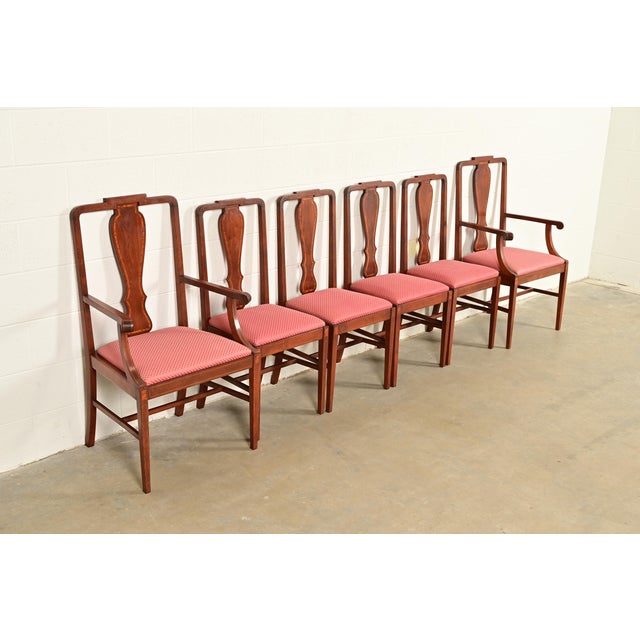 Baker Furniture Style Federal Inlaid Mahogany Armchairs, Pair For Sale - Image 13 of 14