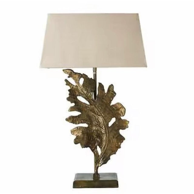 Large Handcrafted Metal Leaf Lamp by The Metal Wave For Sale - Image 4 of 5