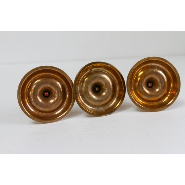 Antique Danish Brass Candlesticks from Næstved, 1780s, Set of 3 For Sale - Image 10 of 14