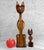 - A Pair of 1960's Siamese Cat Carved Sculptures - Carved of Solid Teak with a Wonderful Satin Finish - Set Includes Large...
