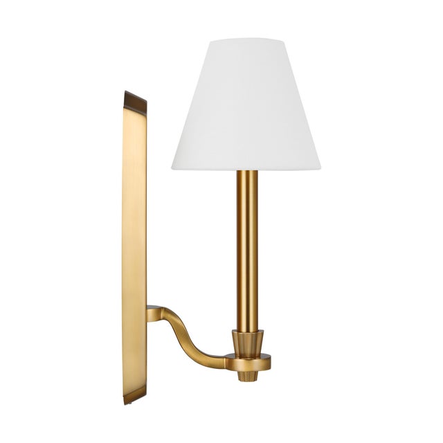 Alexa Hampton by Visual Comfort Studio Paisley Tall Sconce, Burnished Brass For Sale - Image 4 of 10