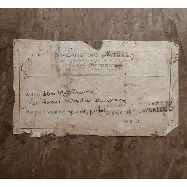 Leon Wyczólkowski -Portrait of a Woman in a Red Headscarf-Pastel Drawing on Paper For Sale - Image 9 of 10