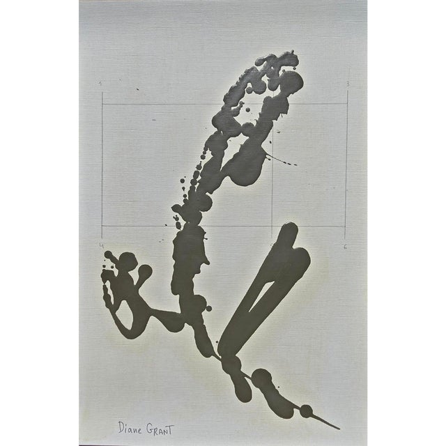 Set of 4 – Organic Modern Botanical Paintings - Dark Green For Sale - Image 4 of 7