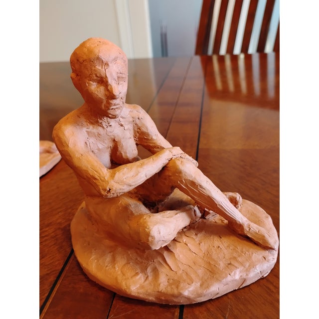 Sculpture Materials 1970s Signed Sienna Terracotta Maternity Sculpture Pair • Chronological Pregnancy Set For Sale - Image 7 of 12