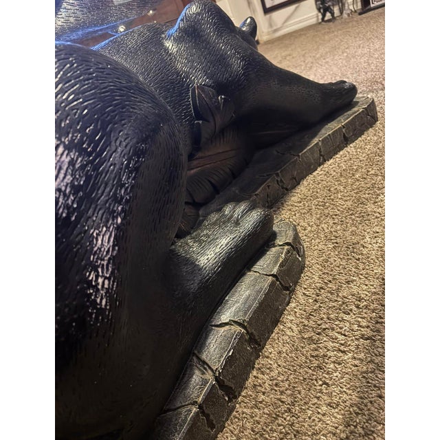 Black Panther Table With Beveled Glass Top, C. 1993 For Sale - Image 6 of 12