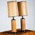 1960s Mid Century Modern Lamp Set Table Light Lighting Gruvwood Walnut Cane Shade Pair For Sale - Image 4 of 11
