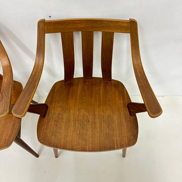 Teak Plywood Dining Chairs attributed to Pastoe, 1960s, Set of 4 For Sale - Image 9 of 18