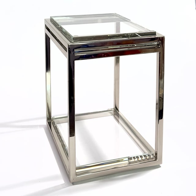 2000 - 2009 State St. Chrome & Glass End Table by ⁠Michael Amini for Aico For Sale - Image 5 of 9
