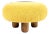 Custom Bolete Ottoman Footstool — Turned Walnut Legs — Goldenrod Bouclé For Sale