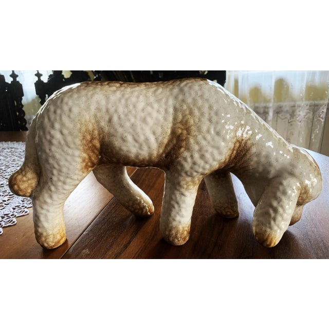 Large Ceramic Lamb or Sheep Figurine, 1960s For Sale - Image 6 of 12
