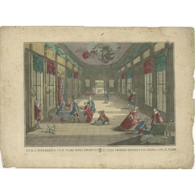 Paper Probst, Story of the Prodigal Son, Hand-Colored Prints, 1780, Set of 6 For Sale - Image 7 of 10