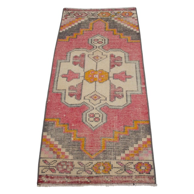 Hand Knotted Door Mat, Entryway Rug, Bath Mat, Kitchen Decor, Small Rug, Turkish Rug - 1′7″ × 3′6″ For Sale - Image 4 of 13