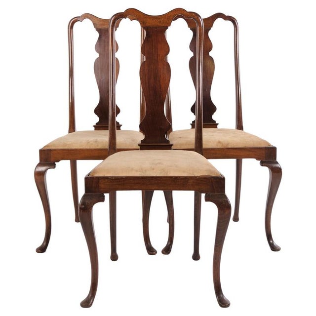 Louis XV Style Dining Chairs in Mahogany with Floral Upholstery, Set of 3 For Sale - Image 13 of 13