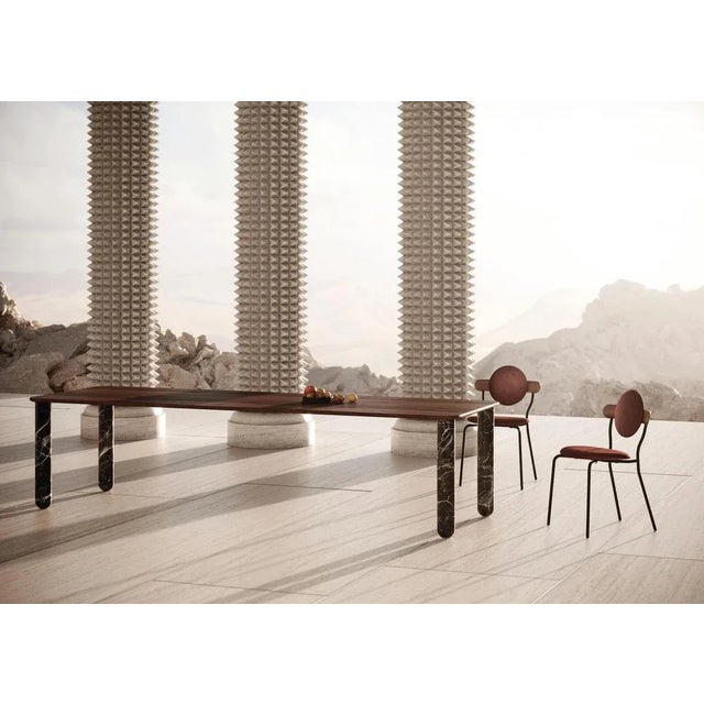 X Large White and Black Marble Sunday Dining Table by Jean-Baptiste Souletie For Sale - Image 6 of 9