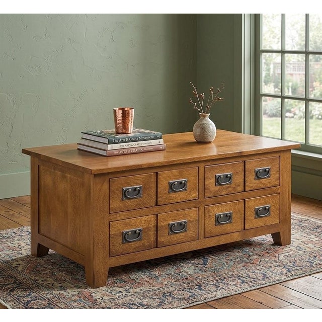 Mission 8 Drawer Coffee Table - Walnut For Sale - Image 16 of 18