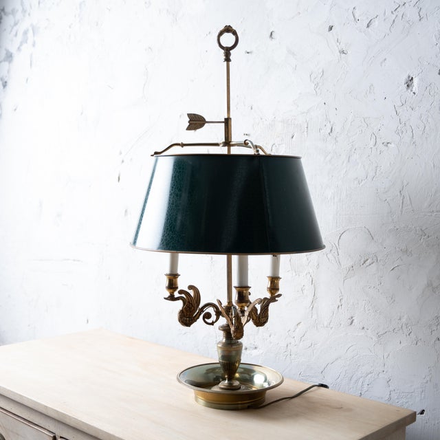 French Brass Bouillotte Lamp For Sale - Image 4 of 12