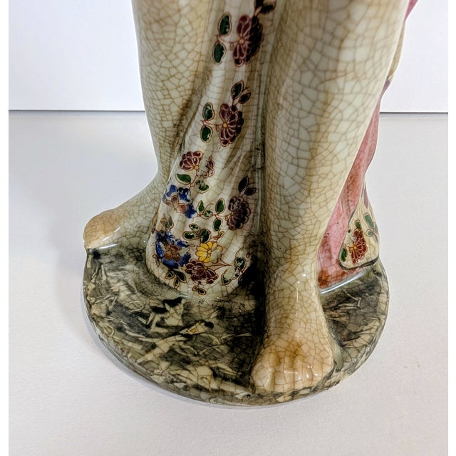 Rare Porcelain Art Deco Nude Figural Statue, Sculpture, Handpainted, 1940's For Sale - Image 12 of 12