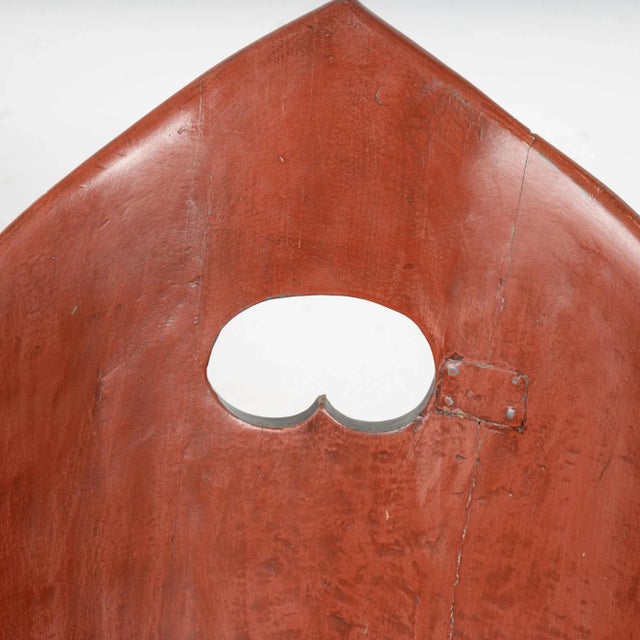 Original Red Painted Swedish Kubbestol Carved Log Chair For Sale - Image 4 of 12