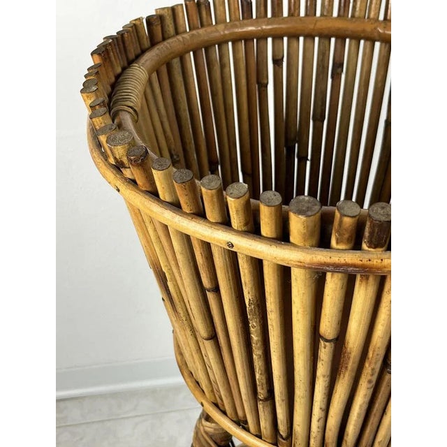 Vintage Italian Bamboo Carrier, 1970s For Sale - Image 4 of 8