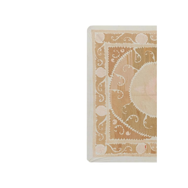 Vintage Suzani Wall Hanging Decor With Neutral Color For Sale - Image 4 of 11