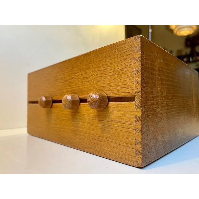 Light Yellow Vintage Document Organizer in Oak, 1960s For Sale - Image 8 of 11