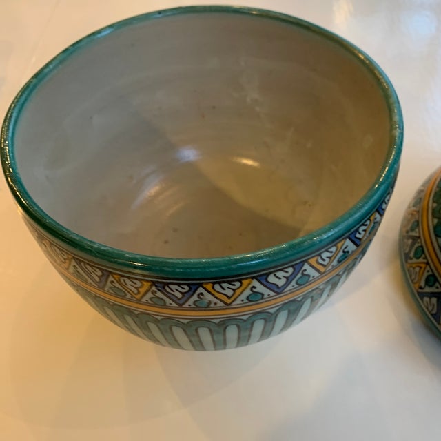 1920s Moroccan Pottery Lidded Bowl/Tureen For Sale - Image 9 of 13