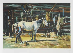 Conrad Schwiering, "Shoe Shop," Lithograph