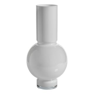 Chaumont Glass Vase, White Opal For Sale