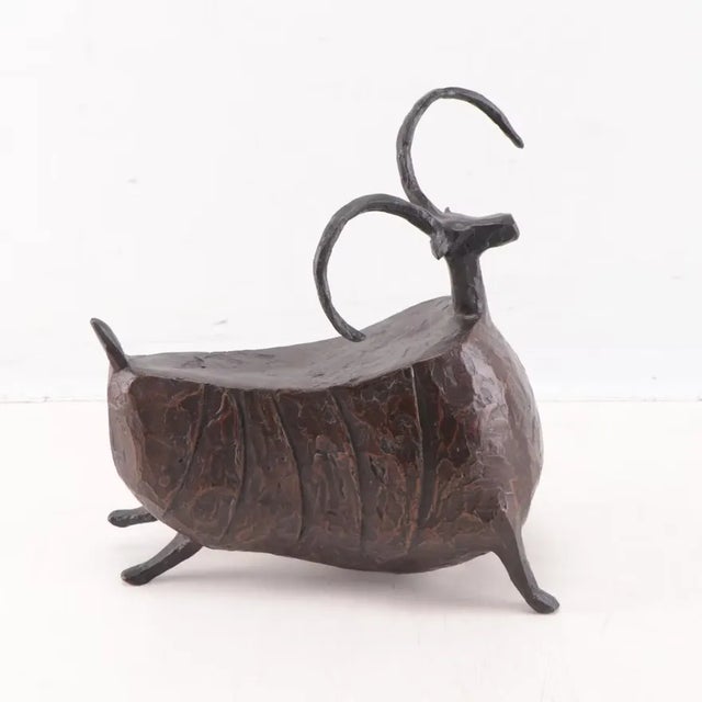 1990s Rustic Bronze Sculpture "Dancing Sheep" 1992 by Jill Shwaiko For Sale - Image 5 of 9