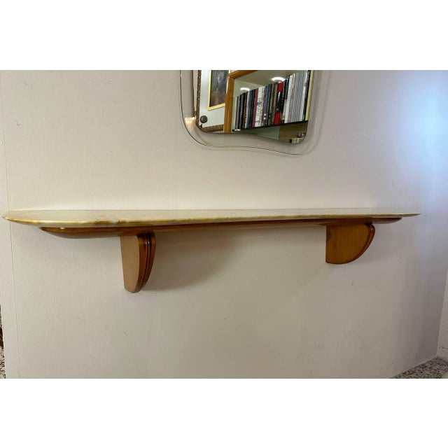 Wood Italian Art Deco Console Table and Mirror by Paolo Buffa, 1940s, Set of 2 For Sale - Image 7 of 17