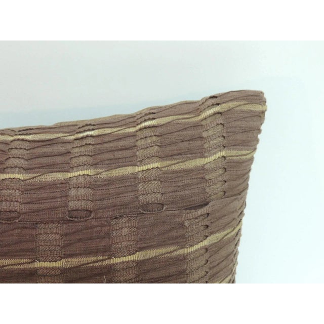 Vintage Brown Woven African Textile Square Decorative Pillow Brown linen backing Feather/down insert Size: 17”W x 17”H