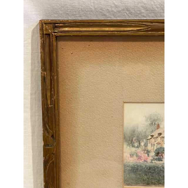 Jane Brewster Reid Cottage Floral 1930's Watercolor Anne Hathaway's, Framed For Sale - Image 12 of 15
