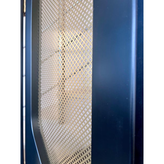 Mid 20th Century Art Deco Room Divider Black Ebonized Wood and Gold Metal Screens For Sale - Image 5 of 18