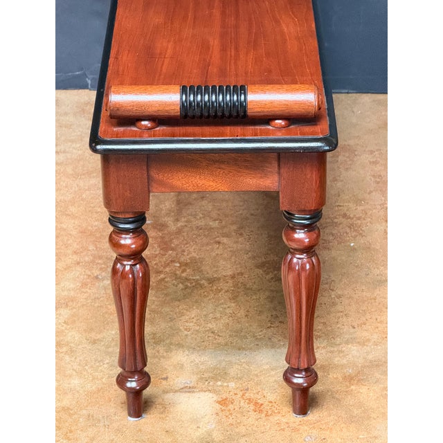 Wood Regency Hall Bench or Window Seat of Mahogany From England With Ebonized Accents For Sale - Image 7 of 10