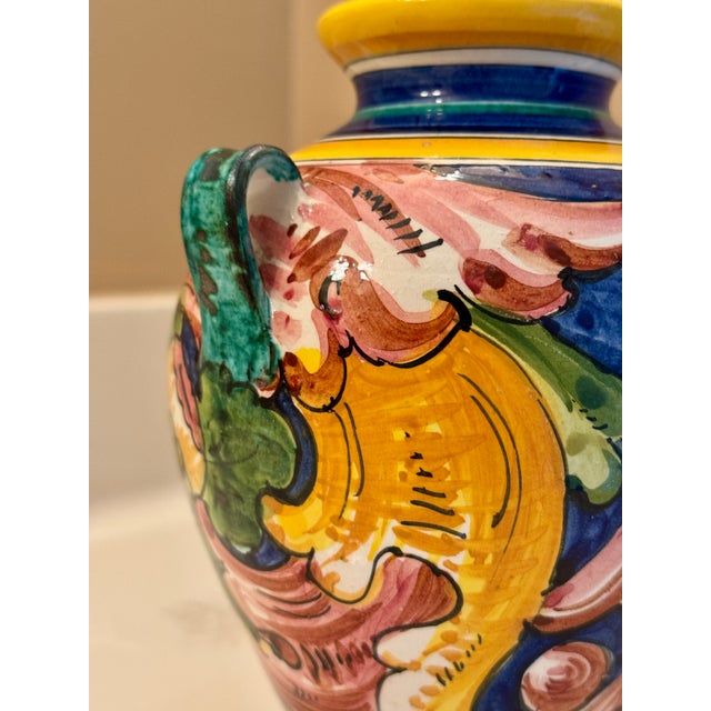 Italian Ceramicist Nereo Boaretto (1914–1977) Hand Painted Vase For Sale - Image 14 of 16