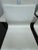 X-Back White Leather and Dark Walnut Wood Dining Side Chairs, Set of Ten For Sale - Image 9 of 12