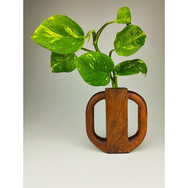 Wood Mid-Century Teak Vase, 1960s For Sale - Image 7 of 8