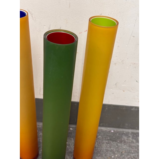 Laura De Santillana for Arcade Murano Bambu Tall Glass Vases, Set of Three For Sale - Image 9 of 12