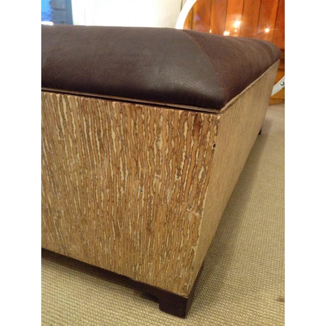 1970s Upholstered Bench Seating With Storage Ottoman Bench, Circa 1970s For Sale - Image 5 of 12