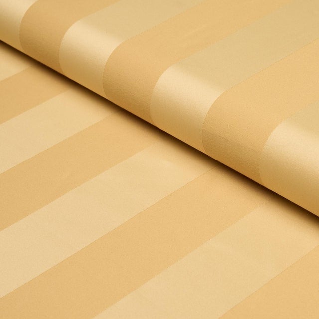 Schumacher Sample - Schumacher Roosevelt Awning Stripe Fabric In Gold For Sale - Image 4 of 5