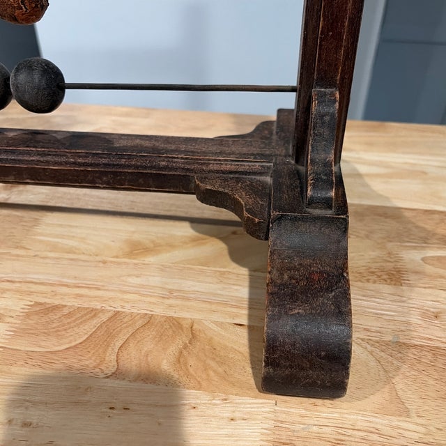 Early 18th Century Large Antique Mongolian Painted Wood Math Abacus For Sale - Image 5 of 12