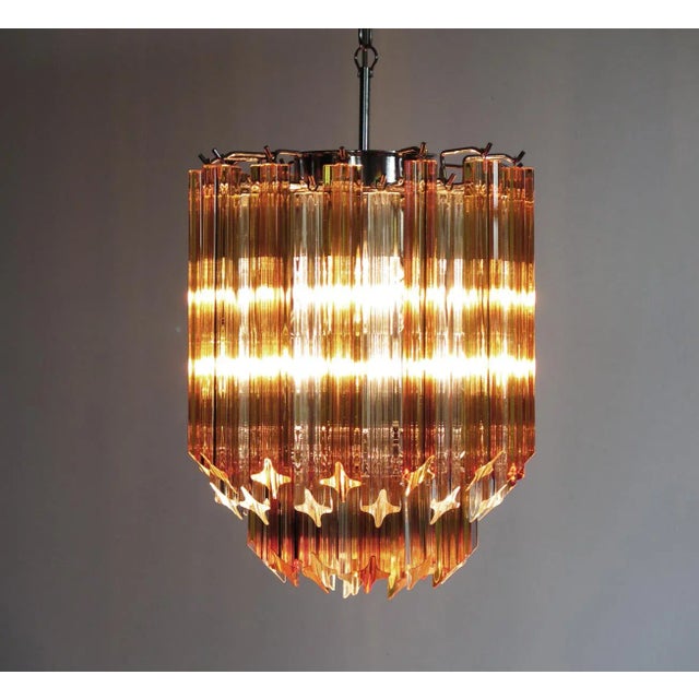 Vintage Italian Glass Quadriedri Chandelier, 1982 For Sale - Image 14 of 15