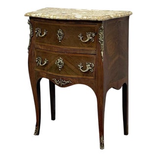 Louis XV Commode in Oak with Marble Top For Sale