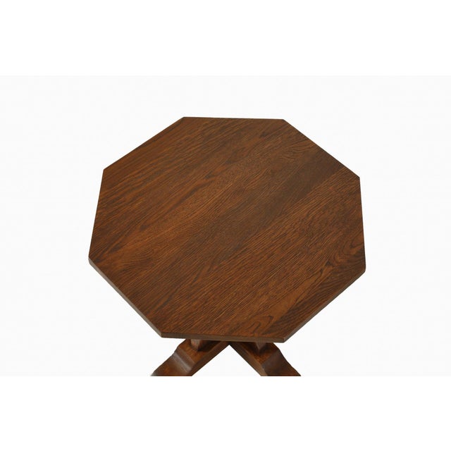 2020s Mission Solid Oak Mouse Detail End Table For Sale - Image 5 of 6